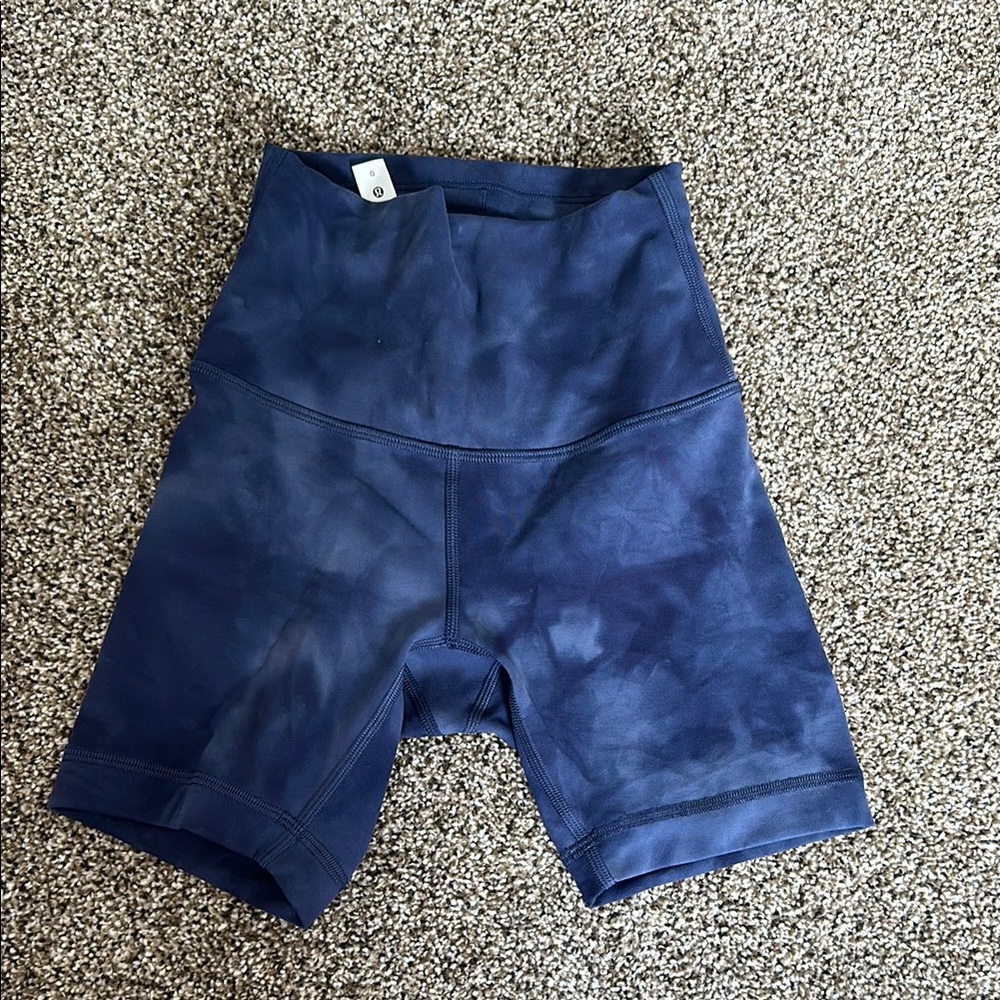 Lululemon Athletica Blue Bike Shorts High-Waisted Stretch